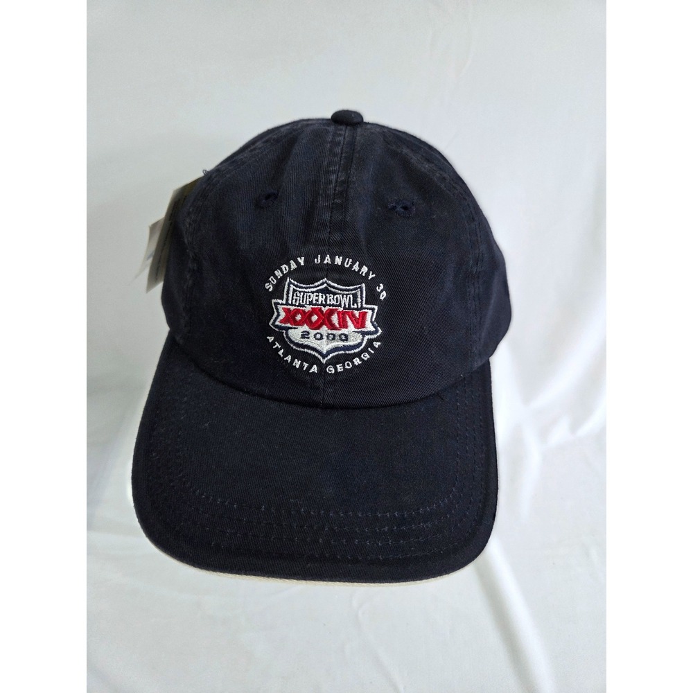 Vintage Logo Athletic Super Bowl XXXIV 2000 Atlanta NFL Cap Navy Strapback NWT